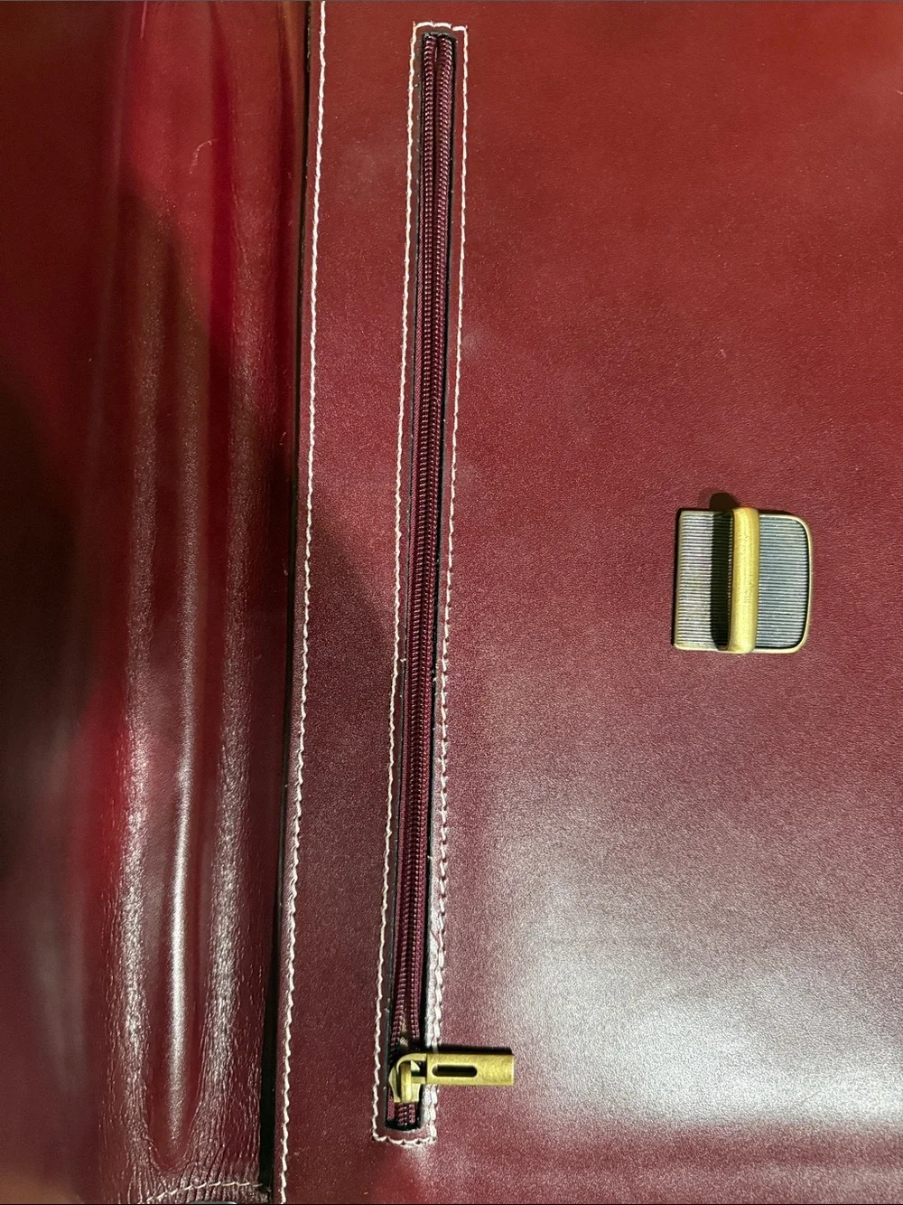 Mara’s Taormina Made in Italy Genuine Leather Briefcase Burgundy Crossbody